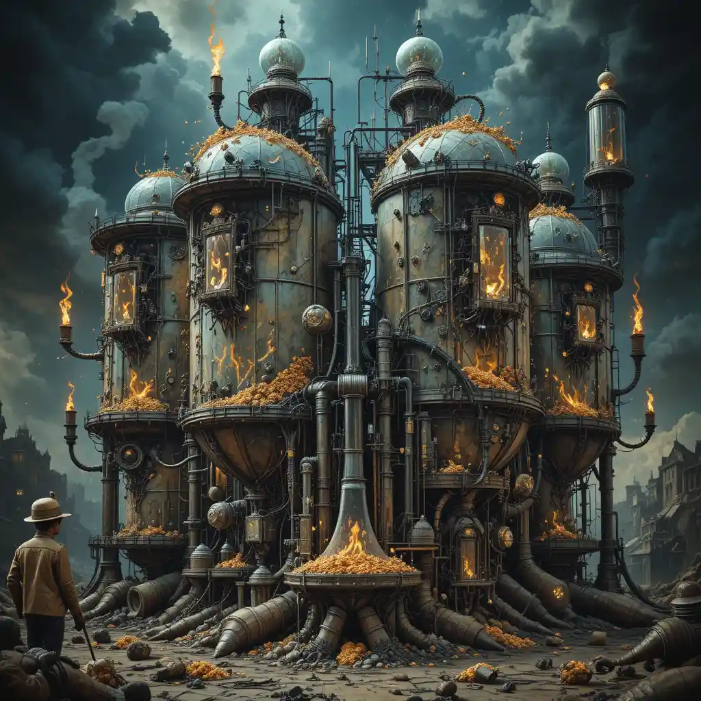 Surreal offworld creatures in a fever dream machine