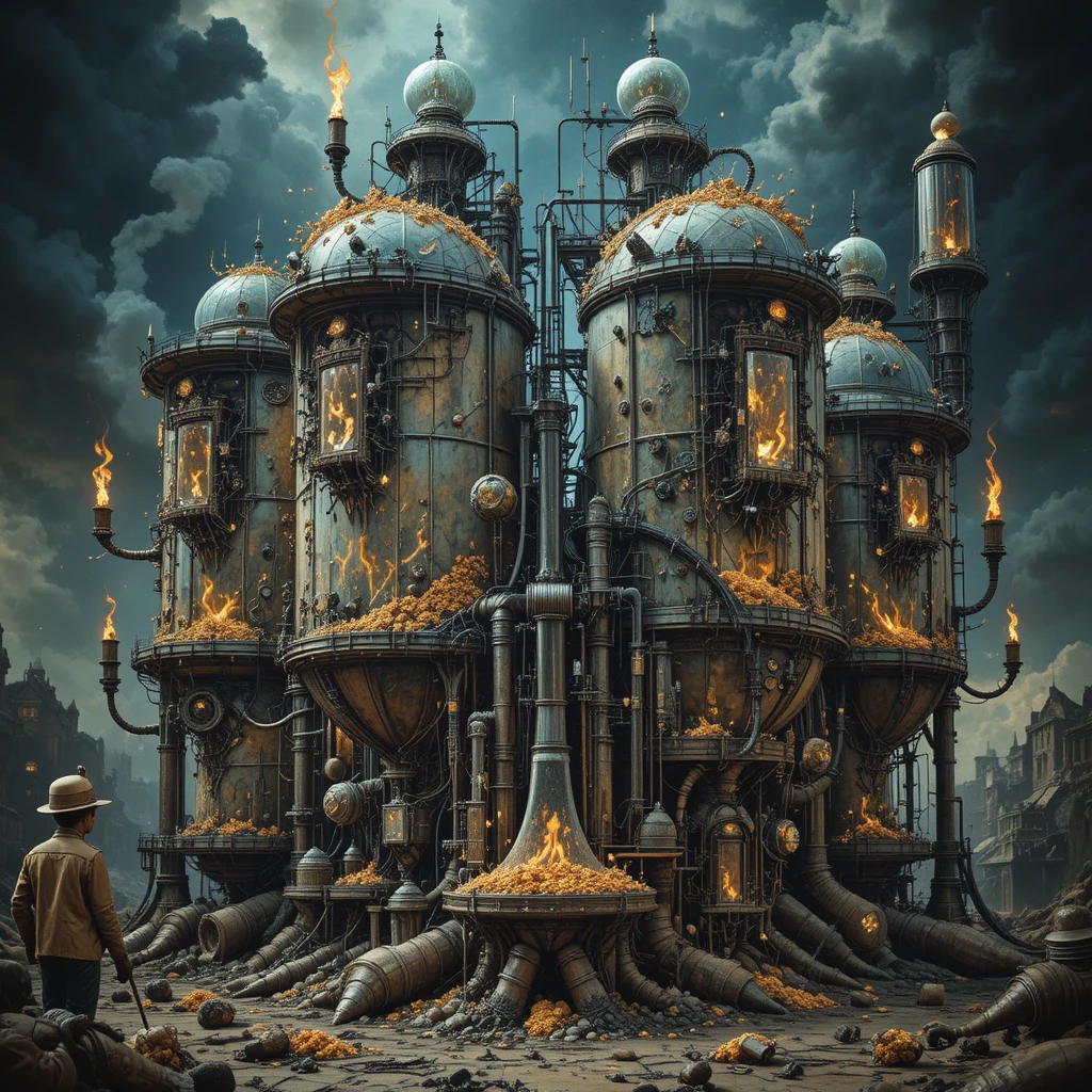 Surreal offworld creatures in a fever dream machine