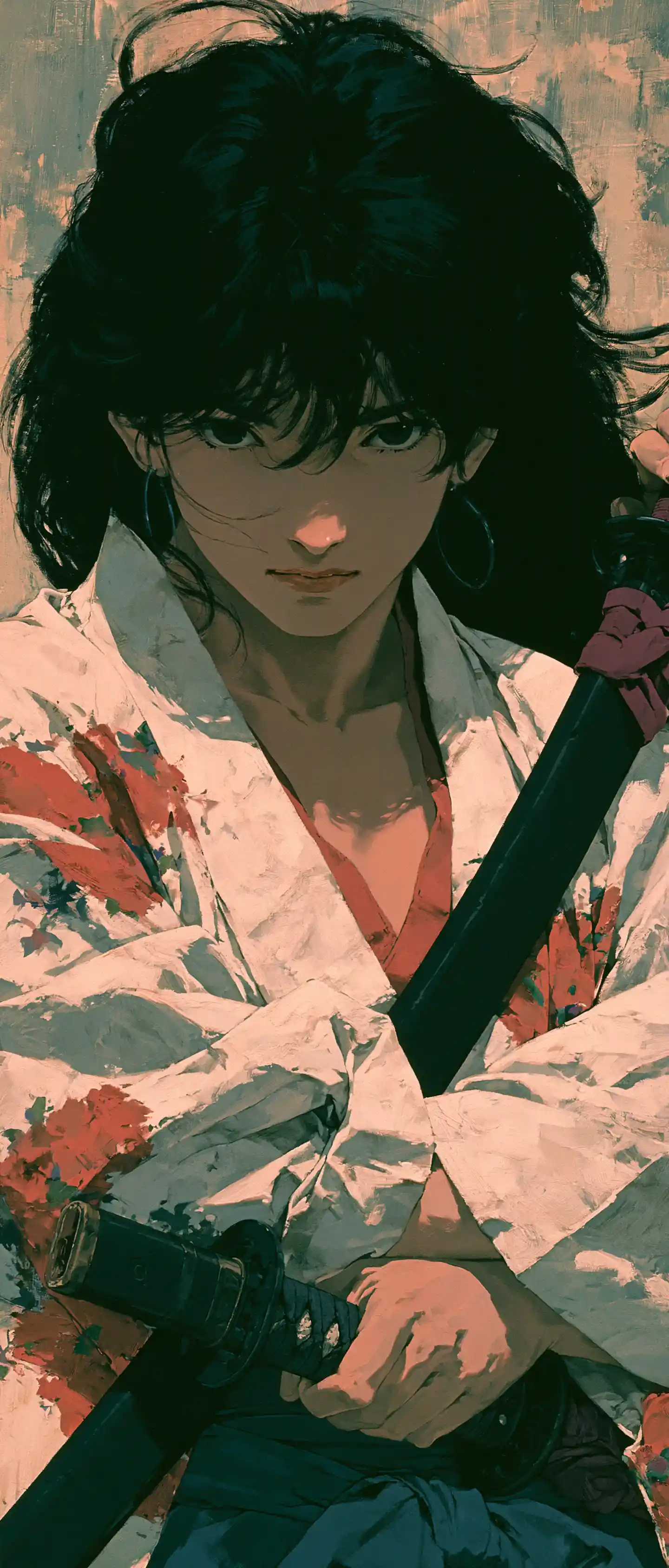 Expressive anime girl in a profound illustrative composition