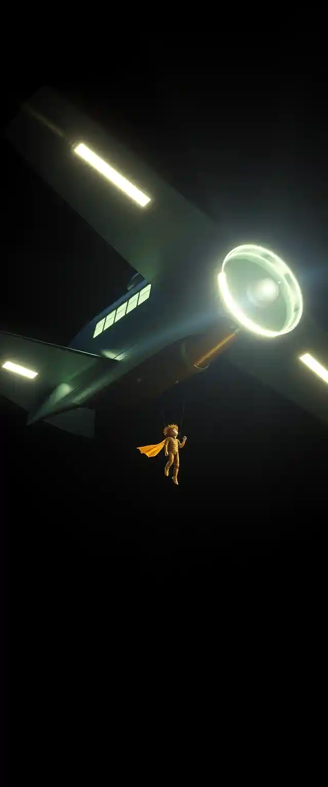 UFO abduction beam illuminating a lone human silhouette