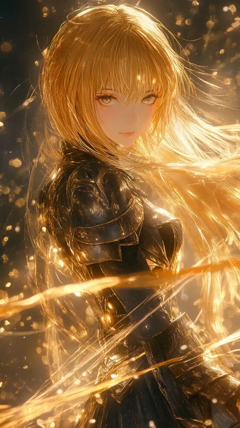 Playful anime knight girl with hands bound behind her back