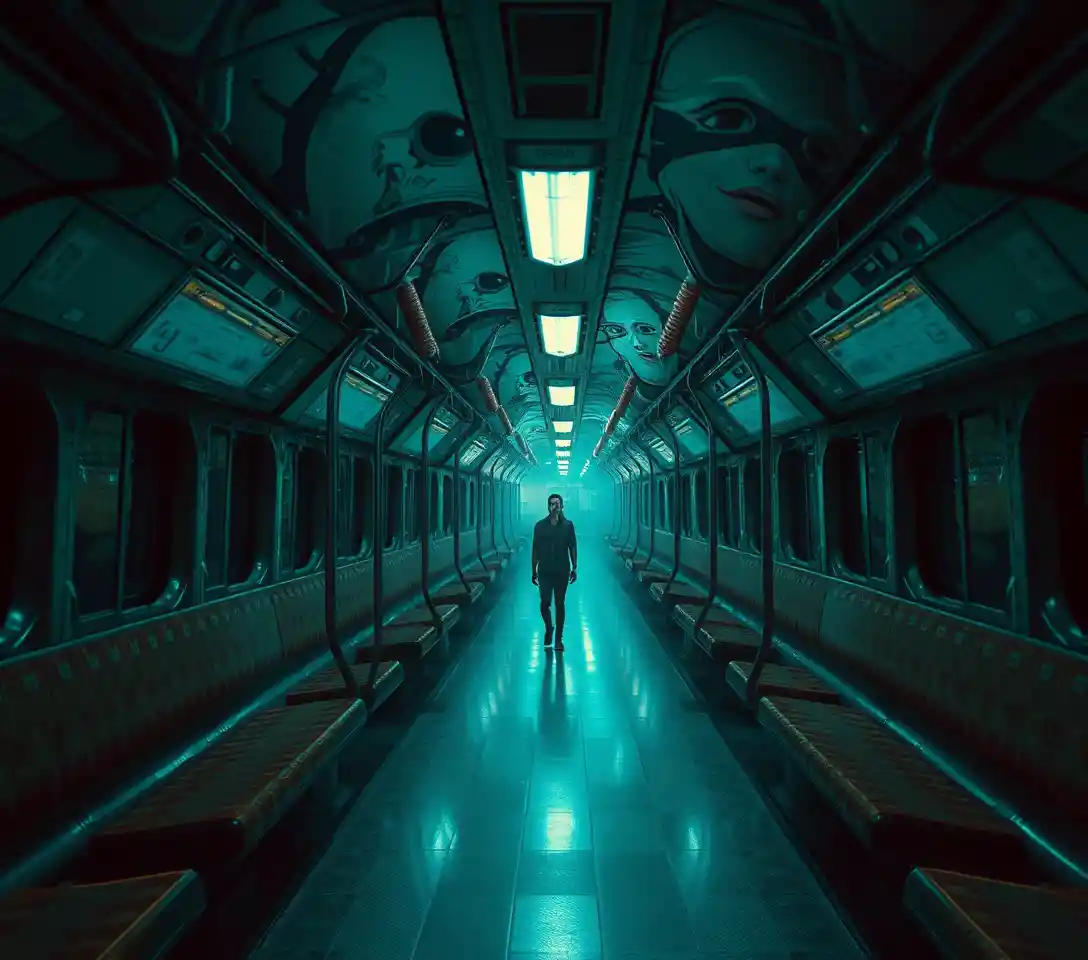 Surreal comic horror scene blending reality with the bizarre