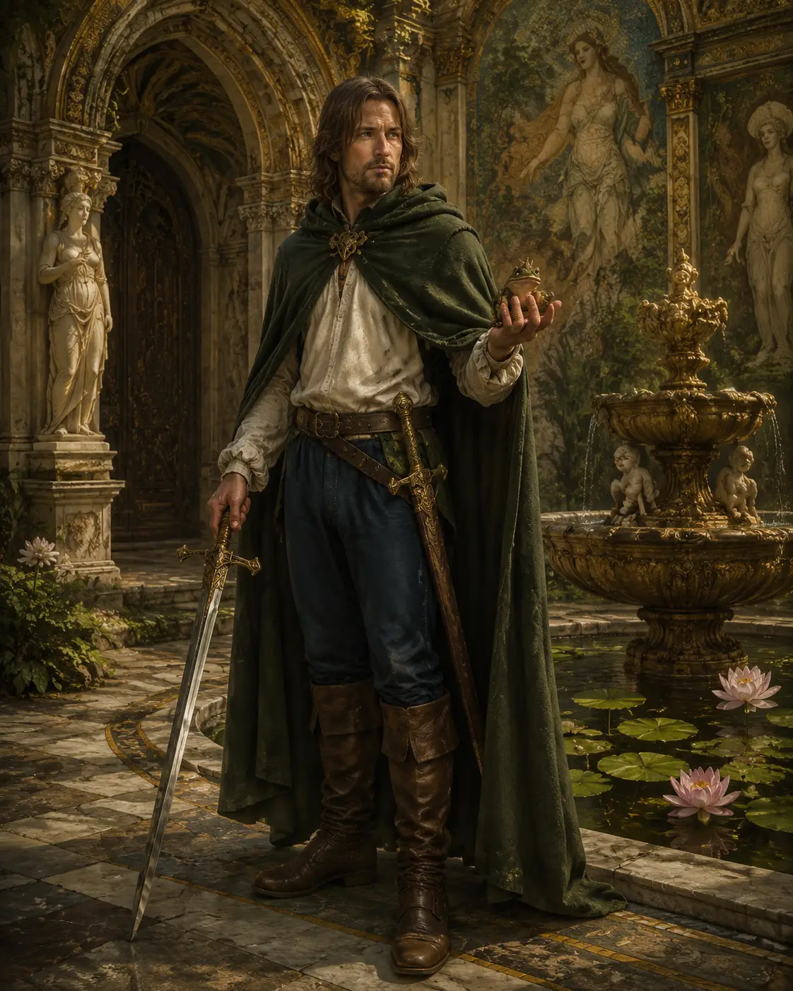 Renaissance style full length portrait of a young man