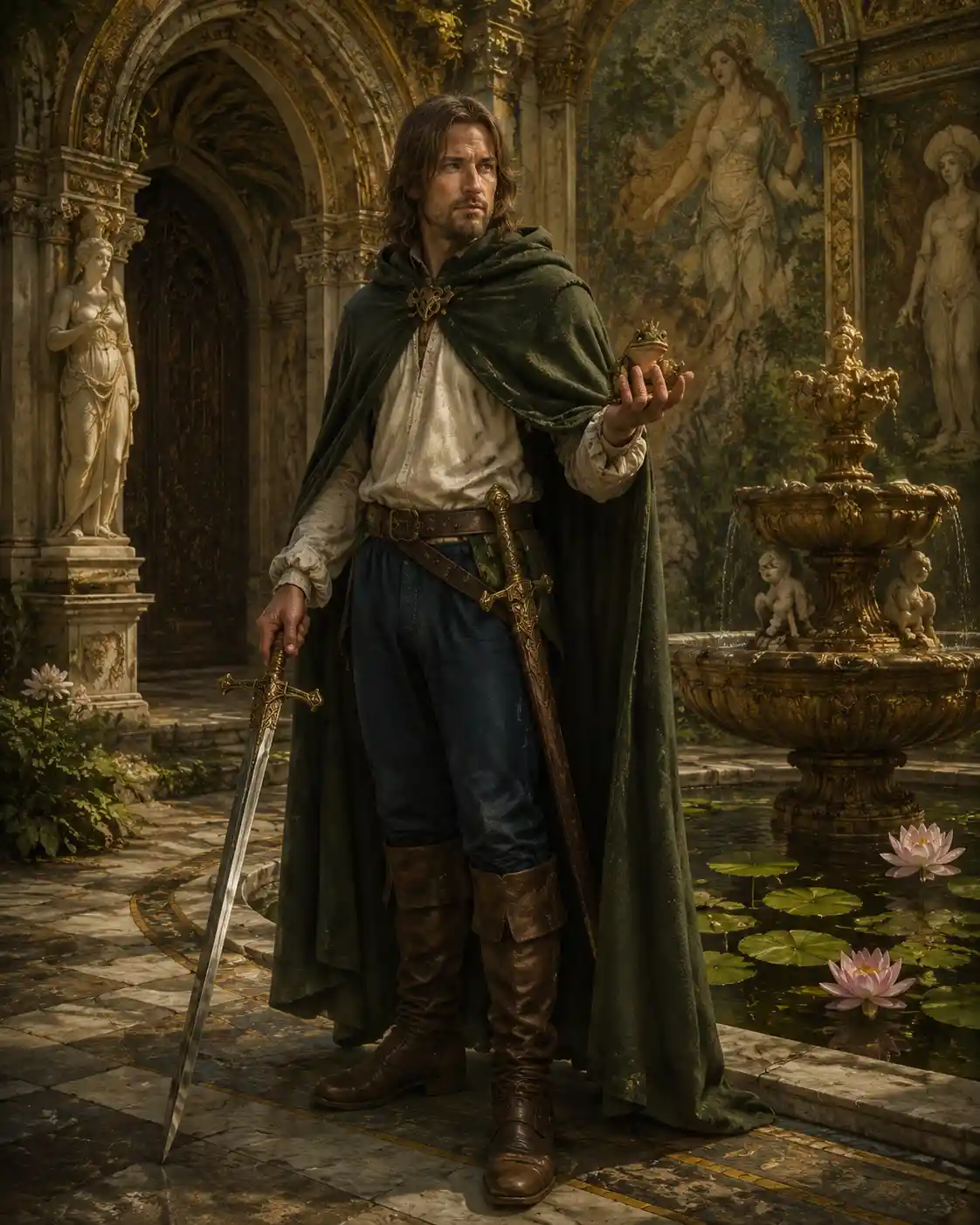 Renaissance style full length portrait of a young man