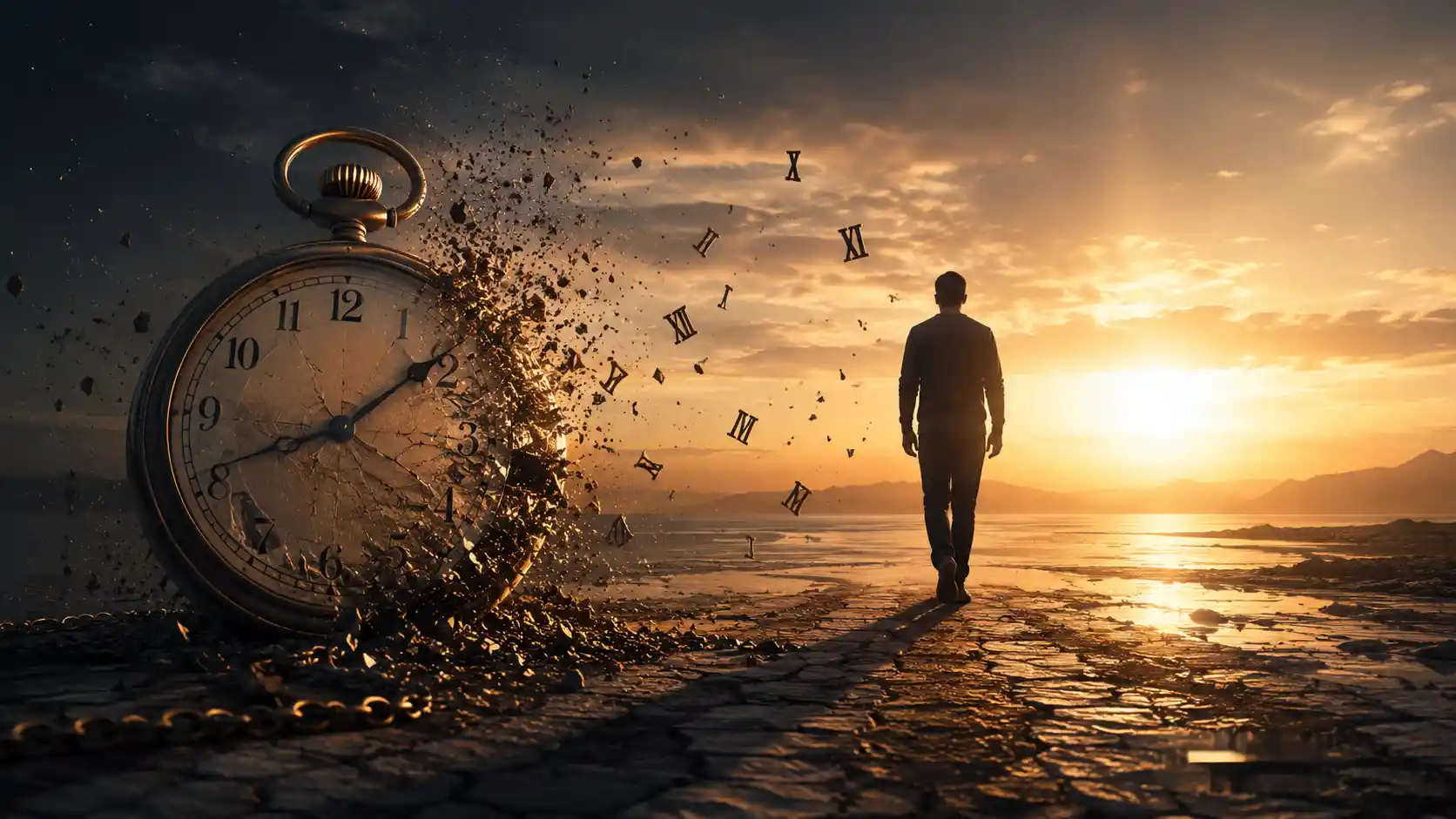 Abstract concept of time and vanished tomorrow