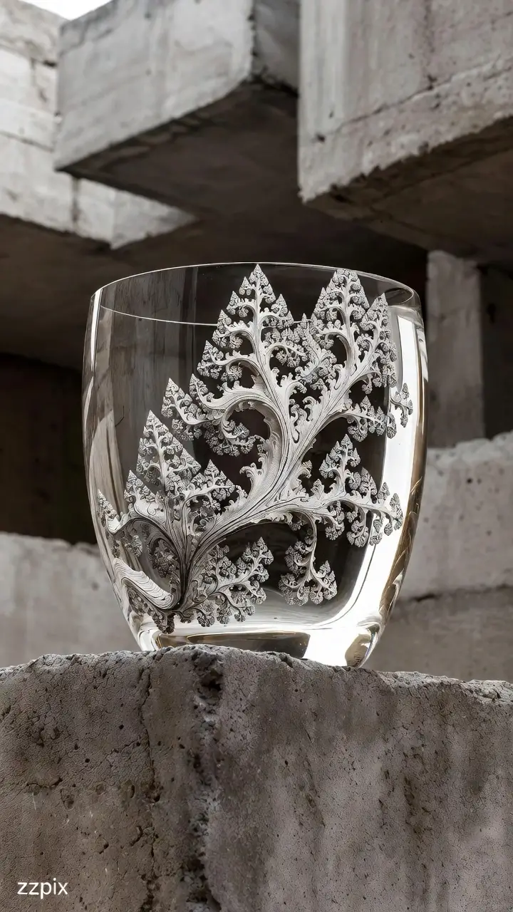 Fractal glass form in a stark minimalist composition