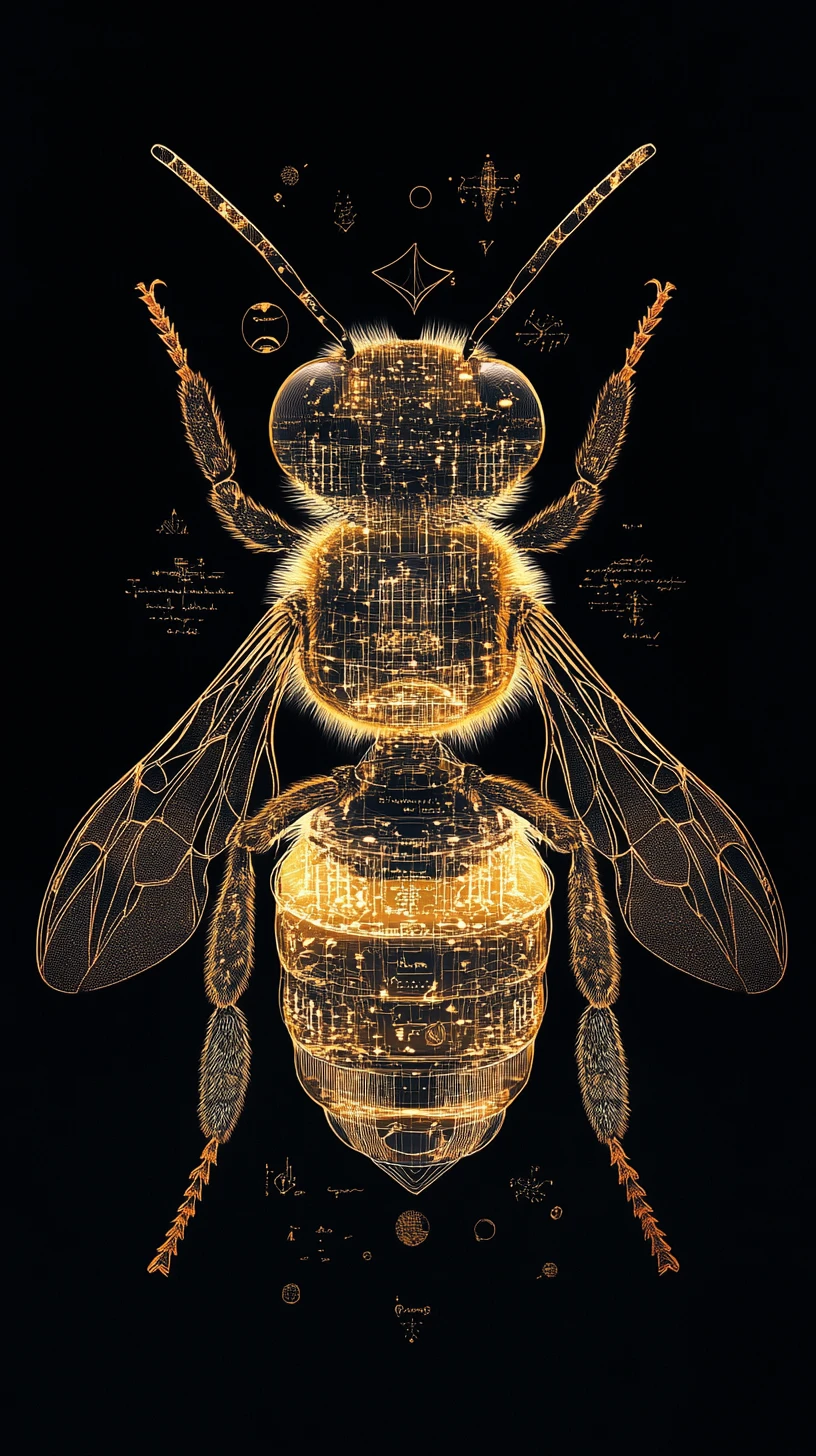 Abeja Surreal con una Civilización de Panal Espejado