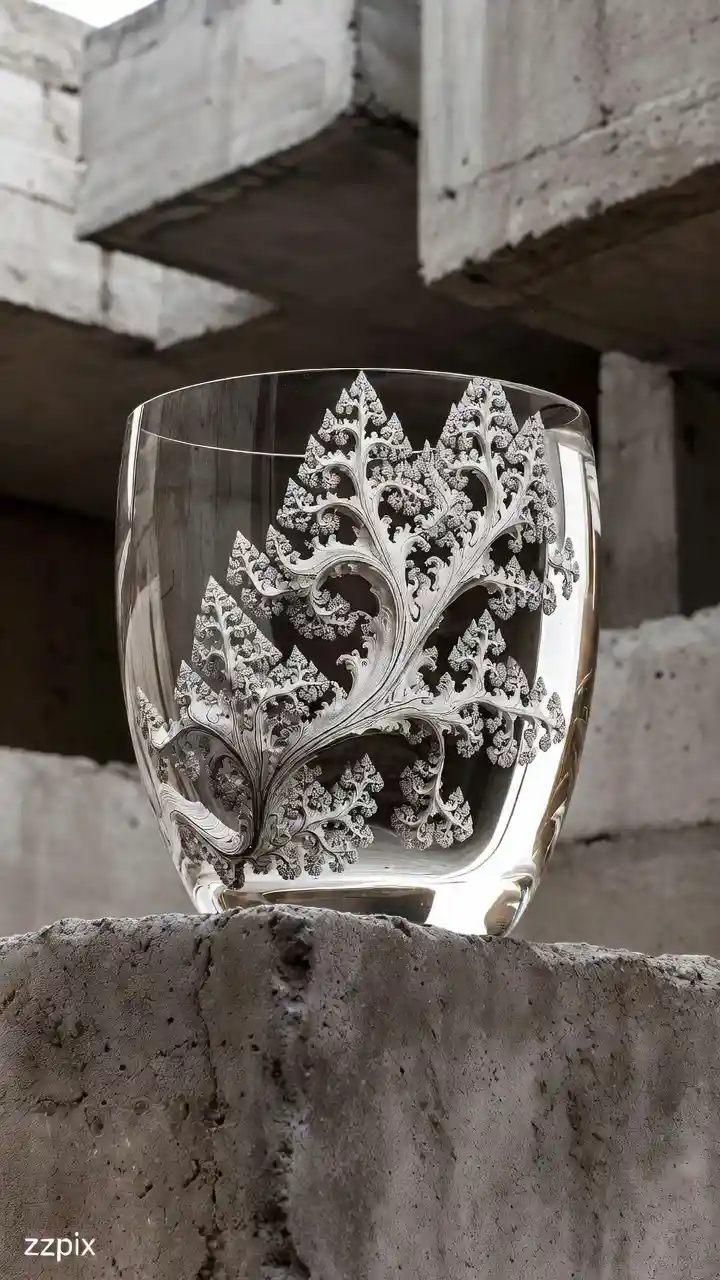 Fractal glass form in a stark minimalist composition