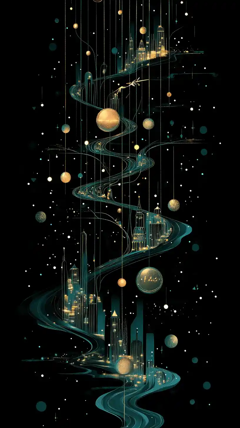 超現実的な天上の森を滑空するフクロモモンガ