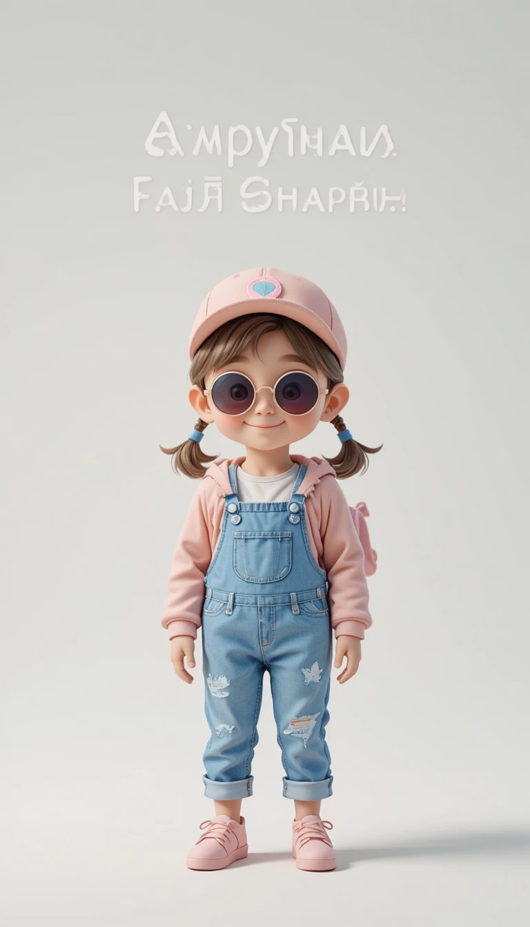 Cute 3D child character posing on a clean white background
