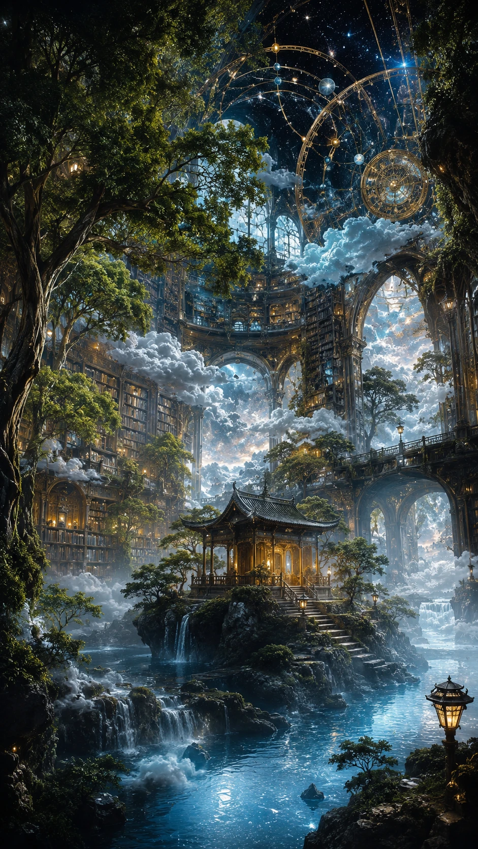 ひとつにつながる幻想的な超現実世界の風景