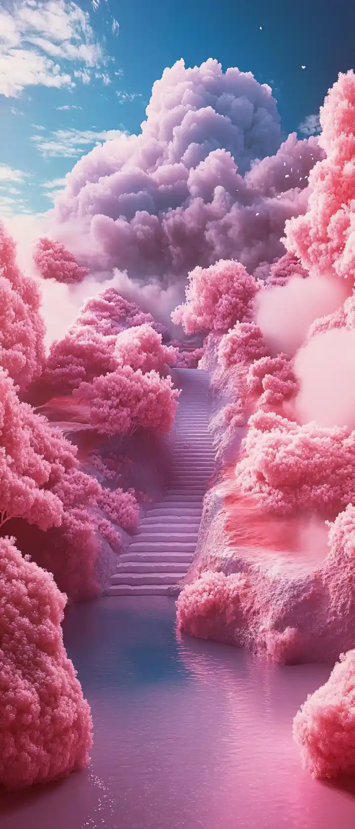 Colorful surreal dreamscape in vibrant conceptual photography