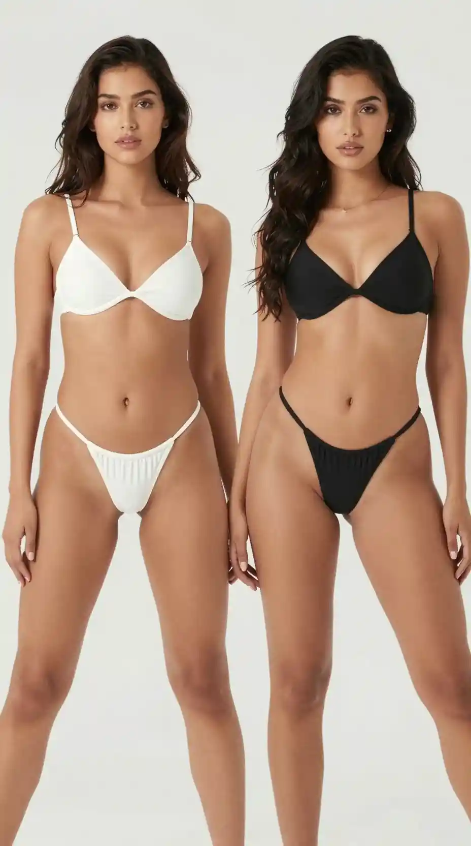 Woman in revealing slingshot bikini lingerie style outfit