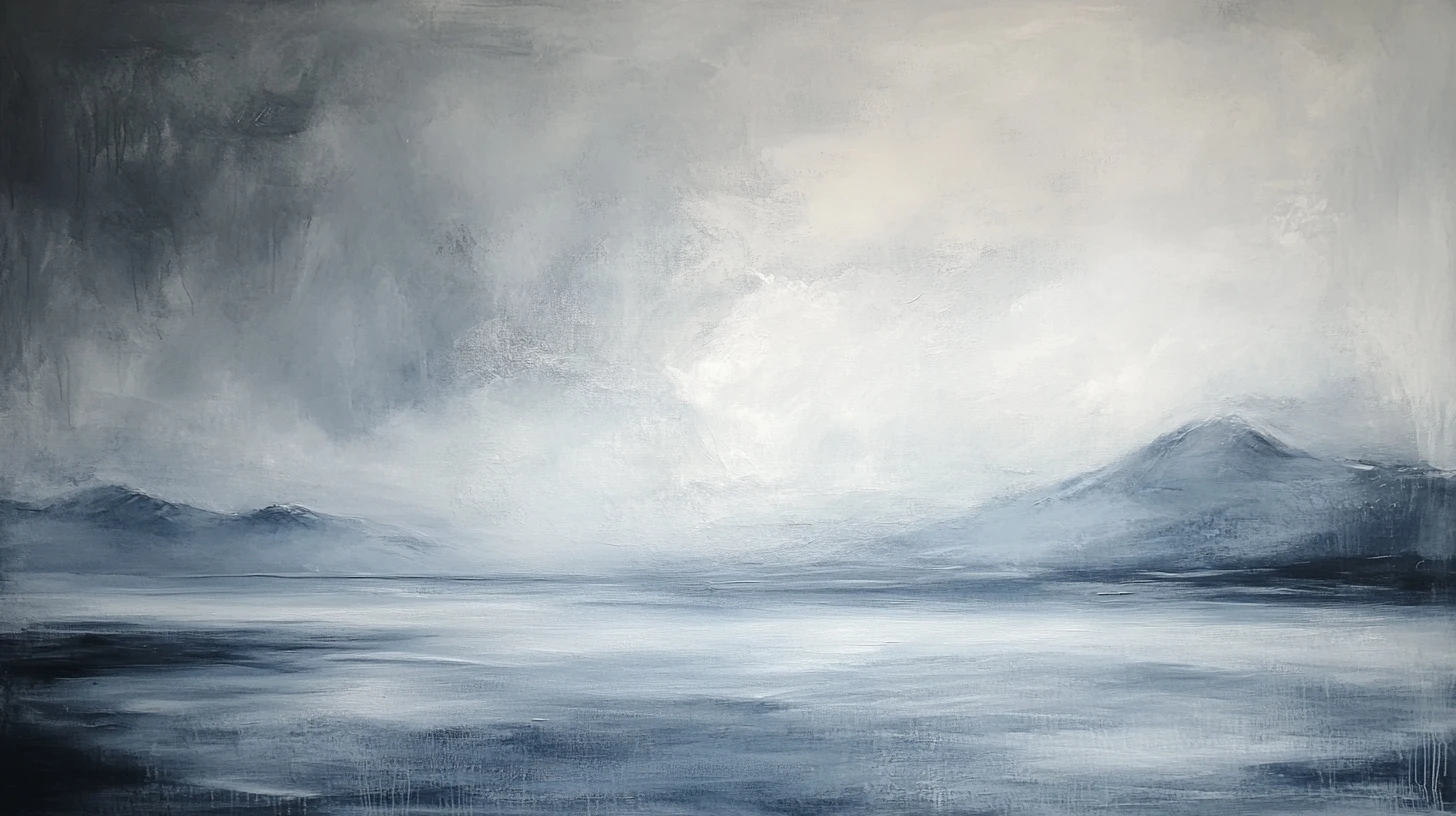Minimalist abstract landscape of merging sky ocean and earth