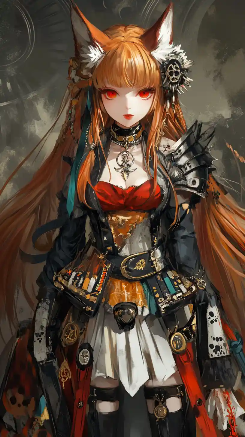 Anime girl in braided steel and wooden serpent world