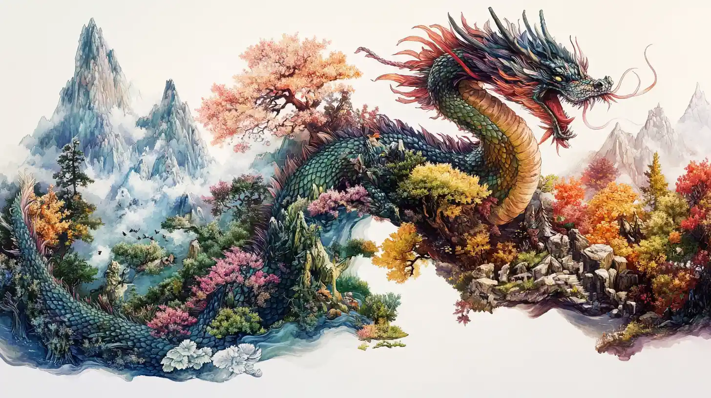 移り変わる自然の風景が形作る季節のドラゴン幻影