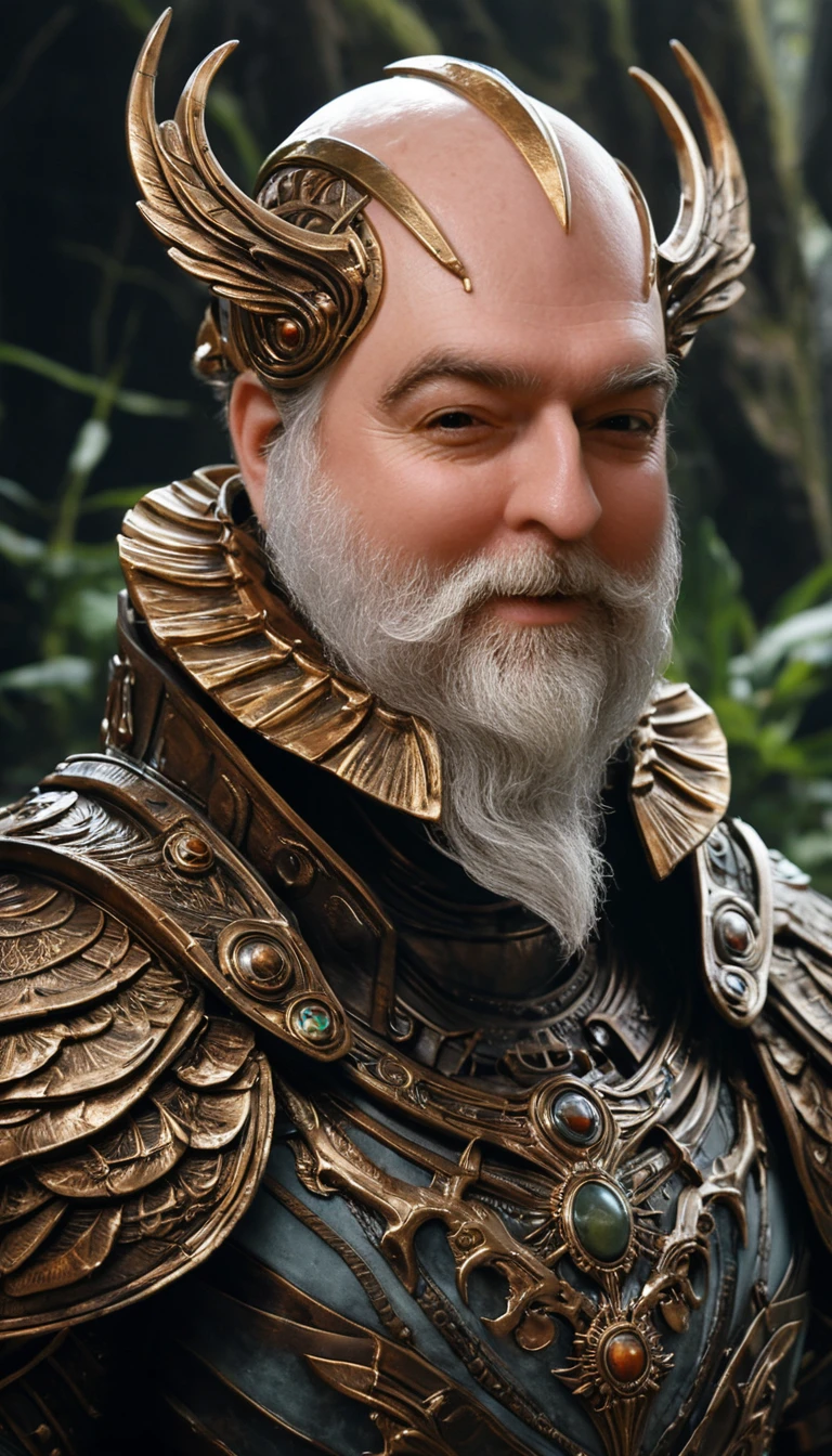 Dramatic bronze bust of an elderly bearded gentleman