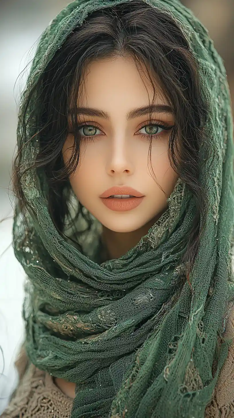 Close up portrait of a woman in classical painting style