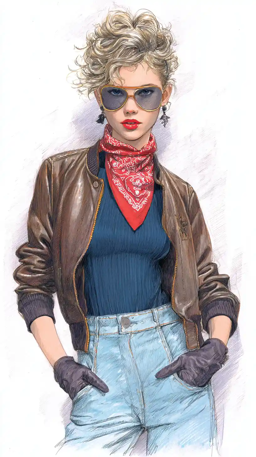 Confident woman in city fashion outfit illustration