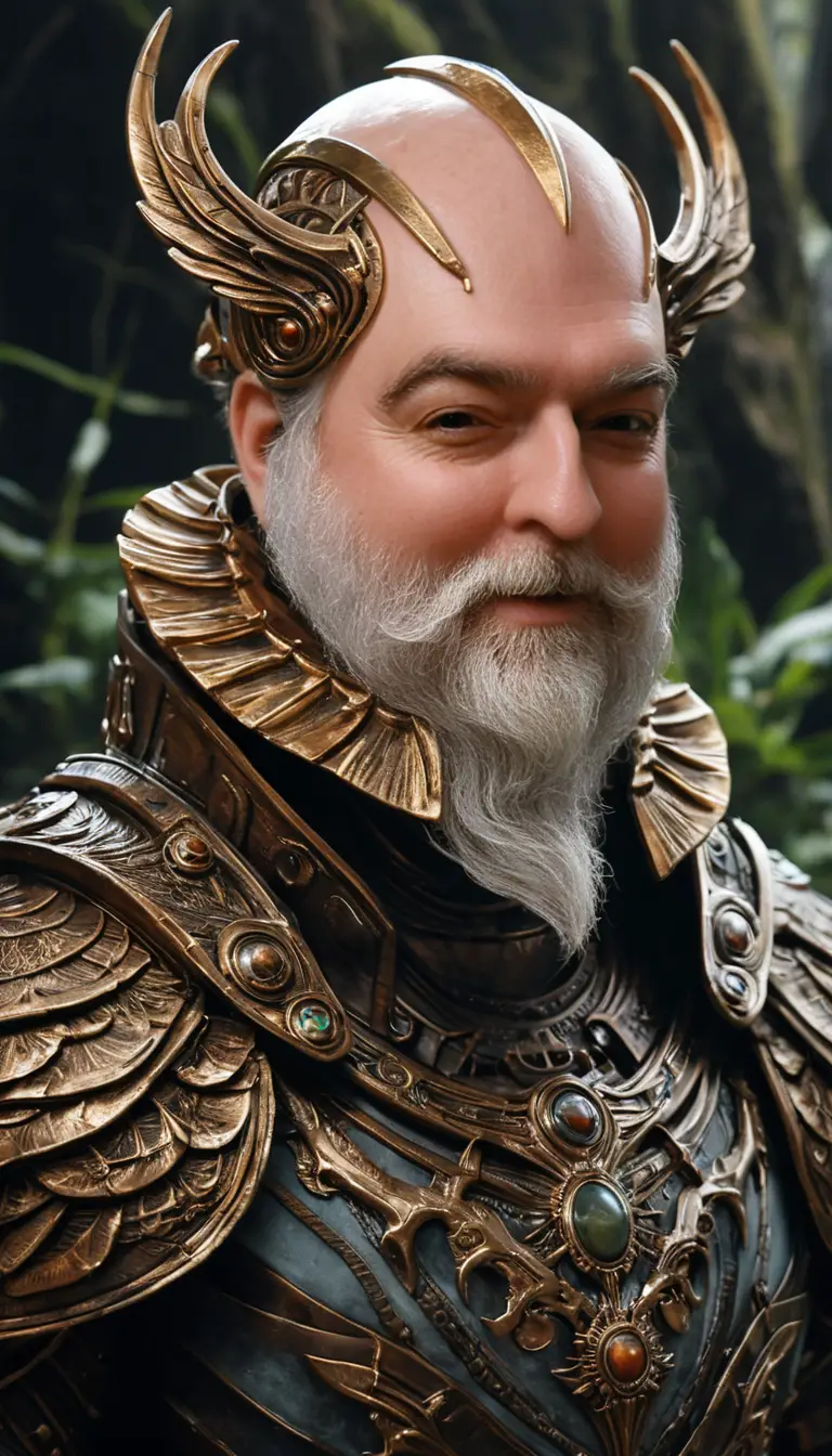 Dramatic bronze bust of an elderly bearded gentleman