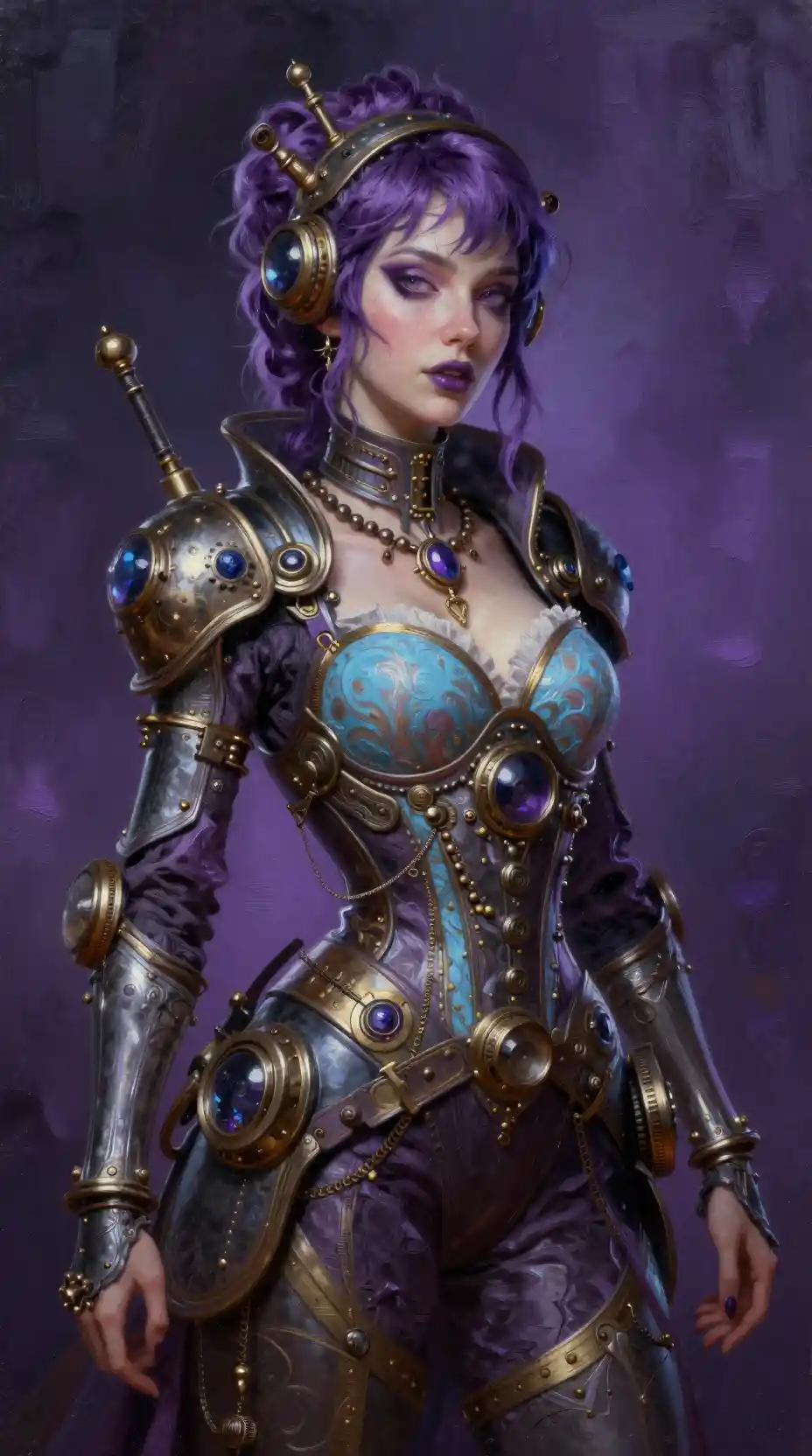 Steampunk woman in a dark fairy tale inspired fantasy portrait