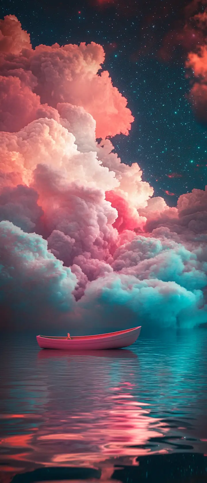 Surreal dreamscape with vibrant colorful abstract photography