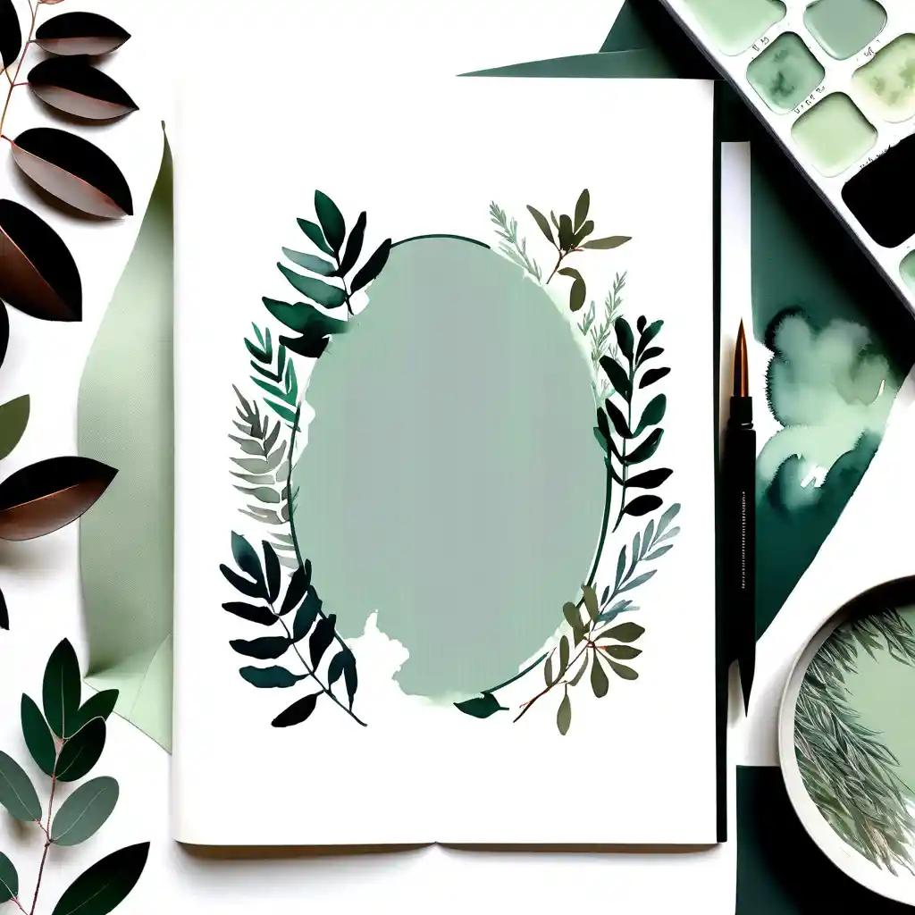 Delicate watercolor botanical print with airy negative space