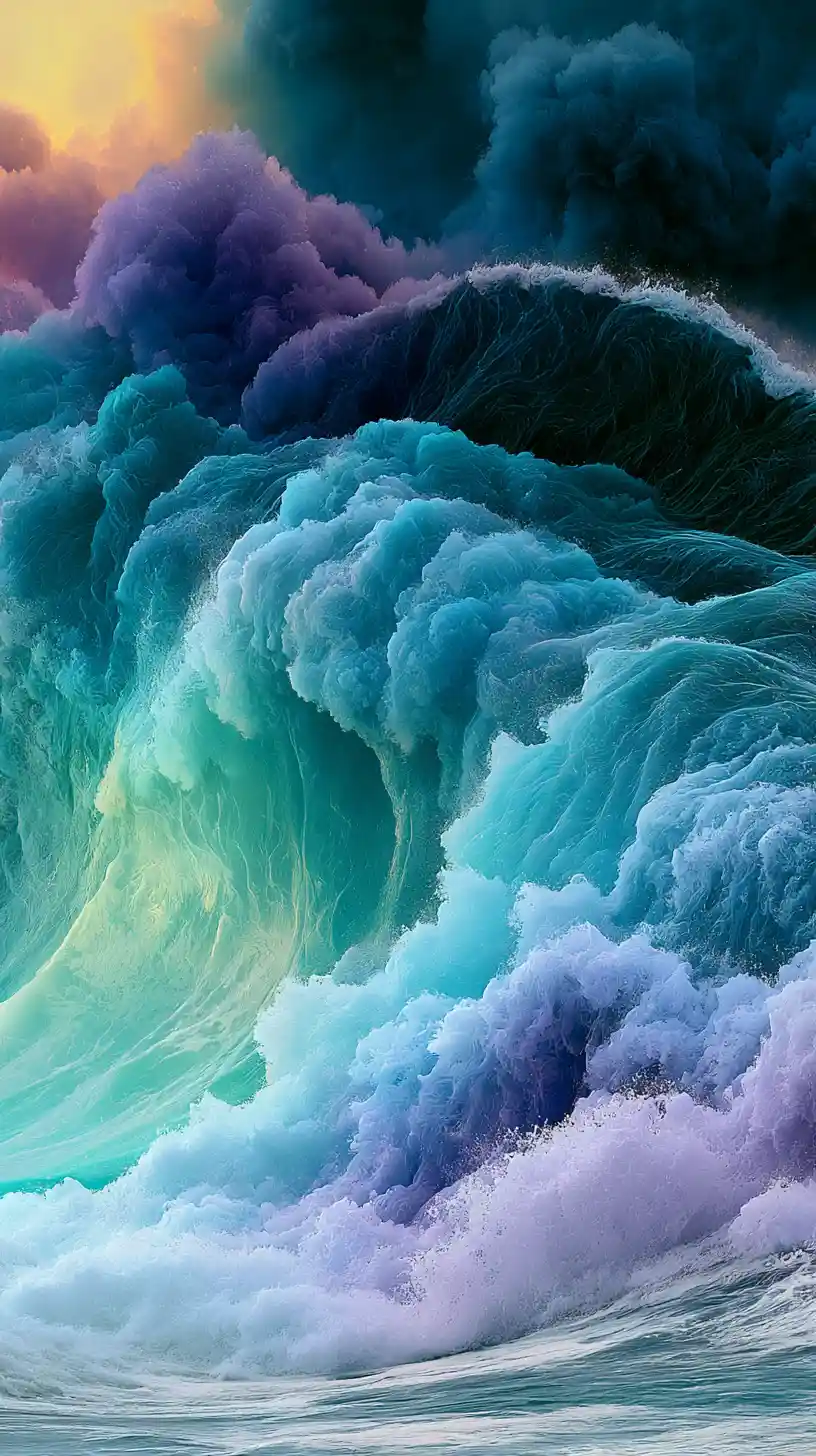 Abstract waves of change in fluid colorful motion