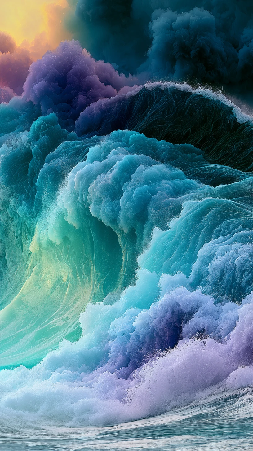 流動多彩的抽象變化之波