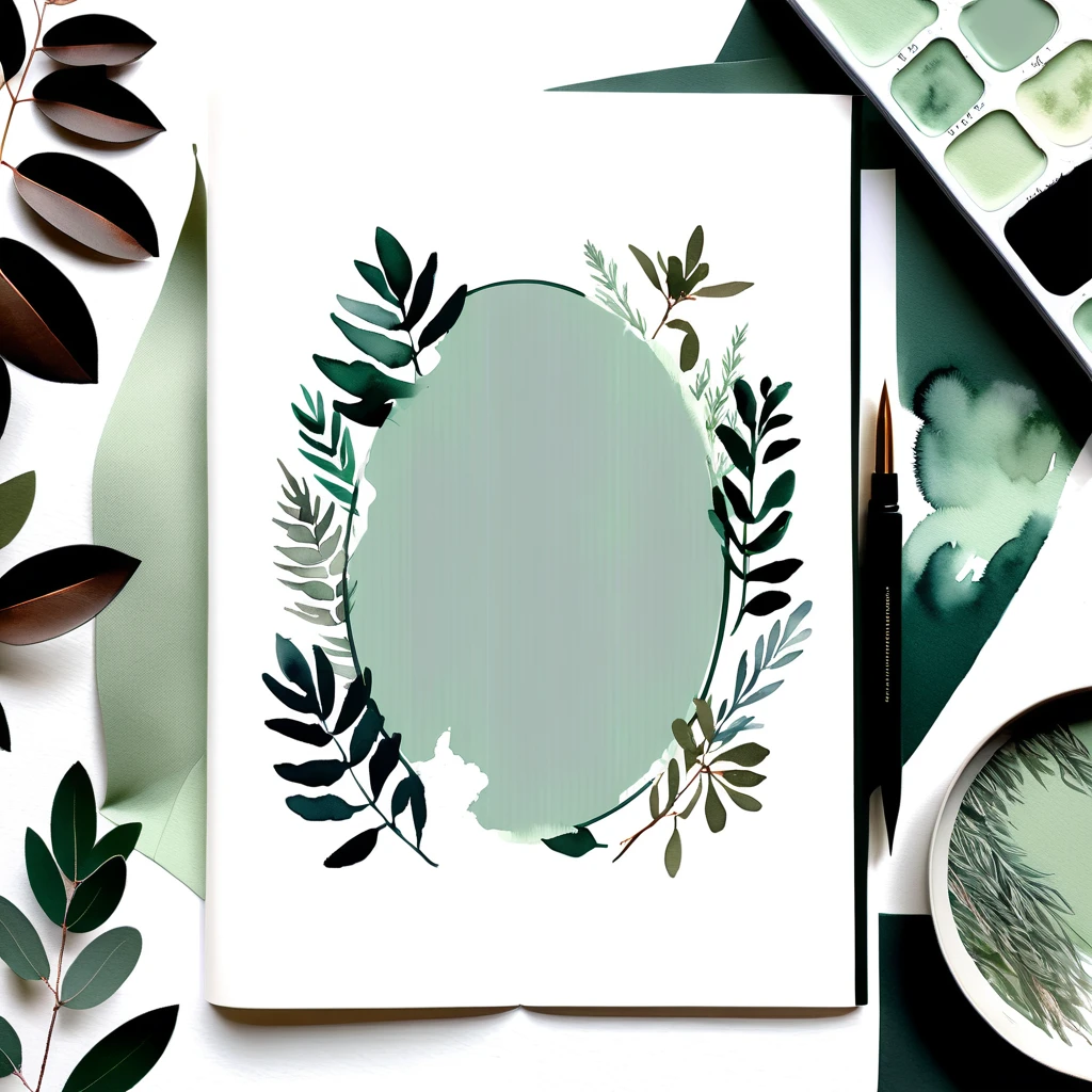 Delicate watercolor botanical print with airy negative space