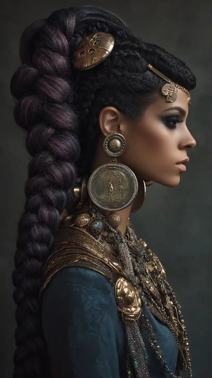 Ancient Egyptian and Greek inspired fashion woman with jewelry