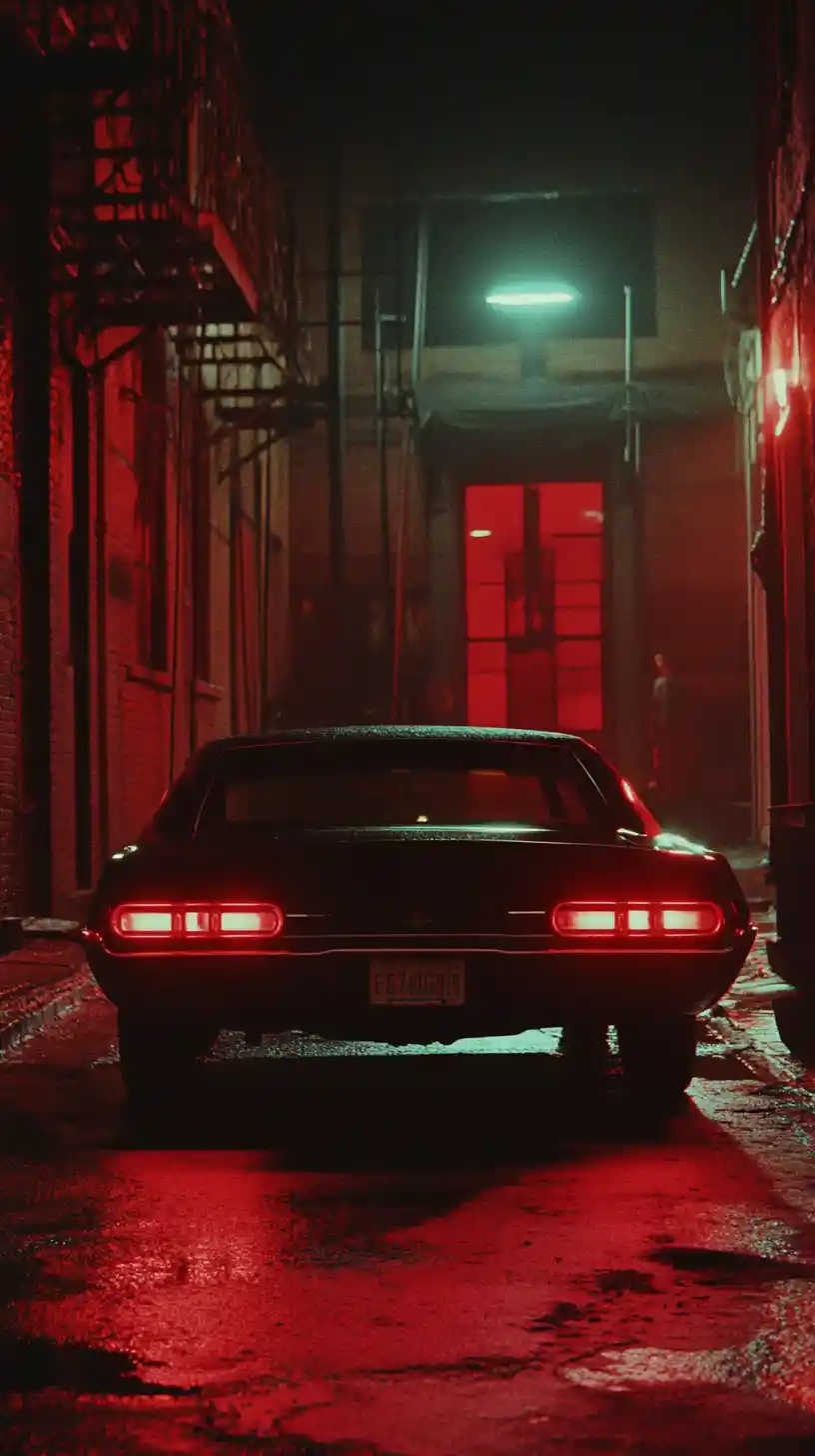 Luxury sports car with doors lifted on city street