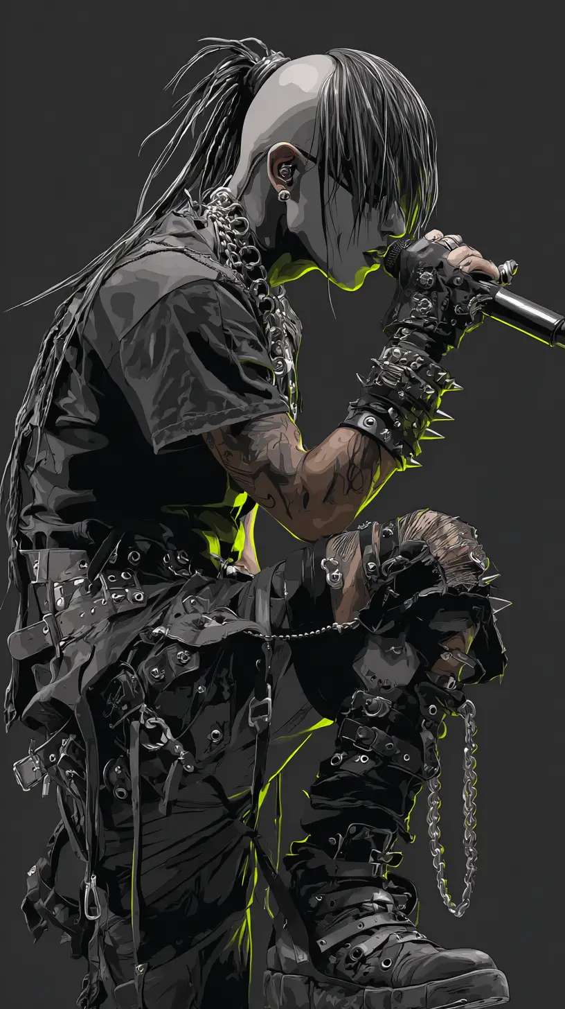 Anime rock singer under harsh stage spotlight