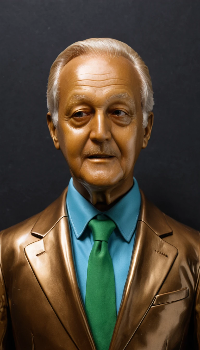 Bronze bust of an older bearded gentleman in formal attire
