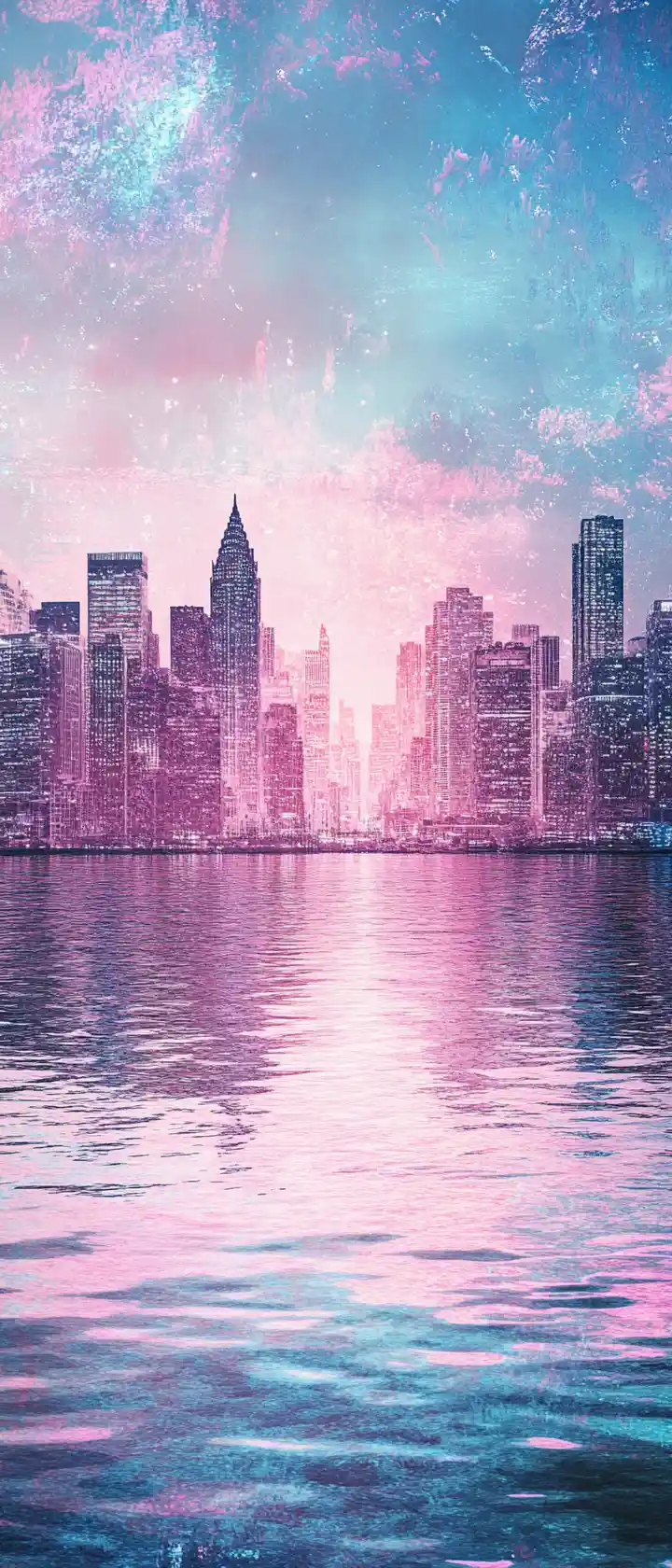 Surreal dreamscape landscape blending nautical and urban elements