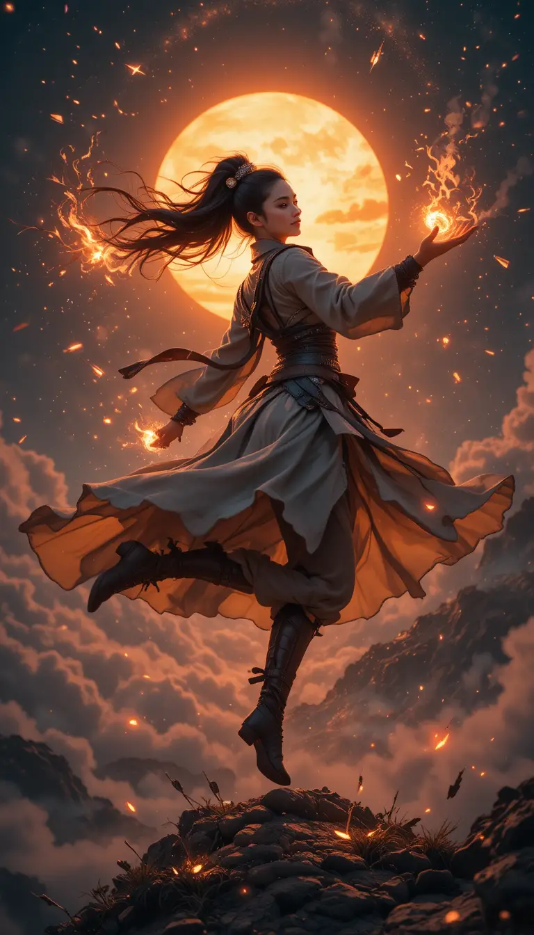 武士風格女子躍入閃耀奇幻宇宙
