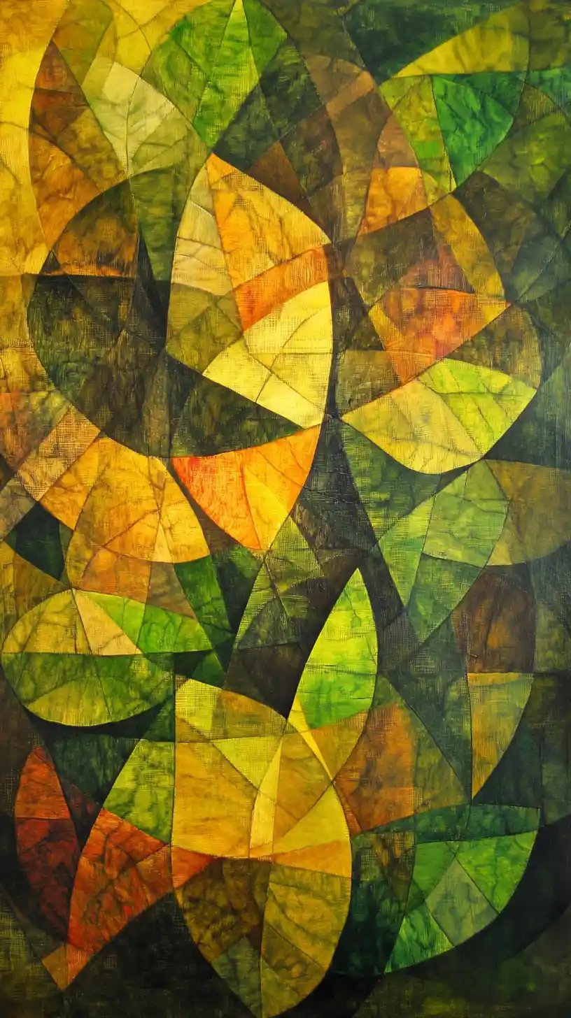 Abstract animals formed by crystalline geometric color planes