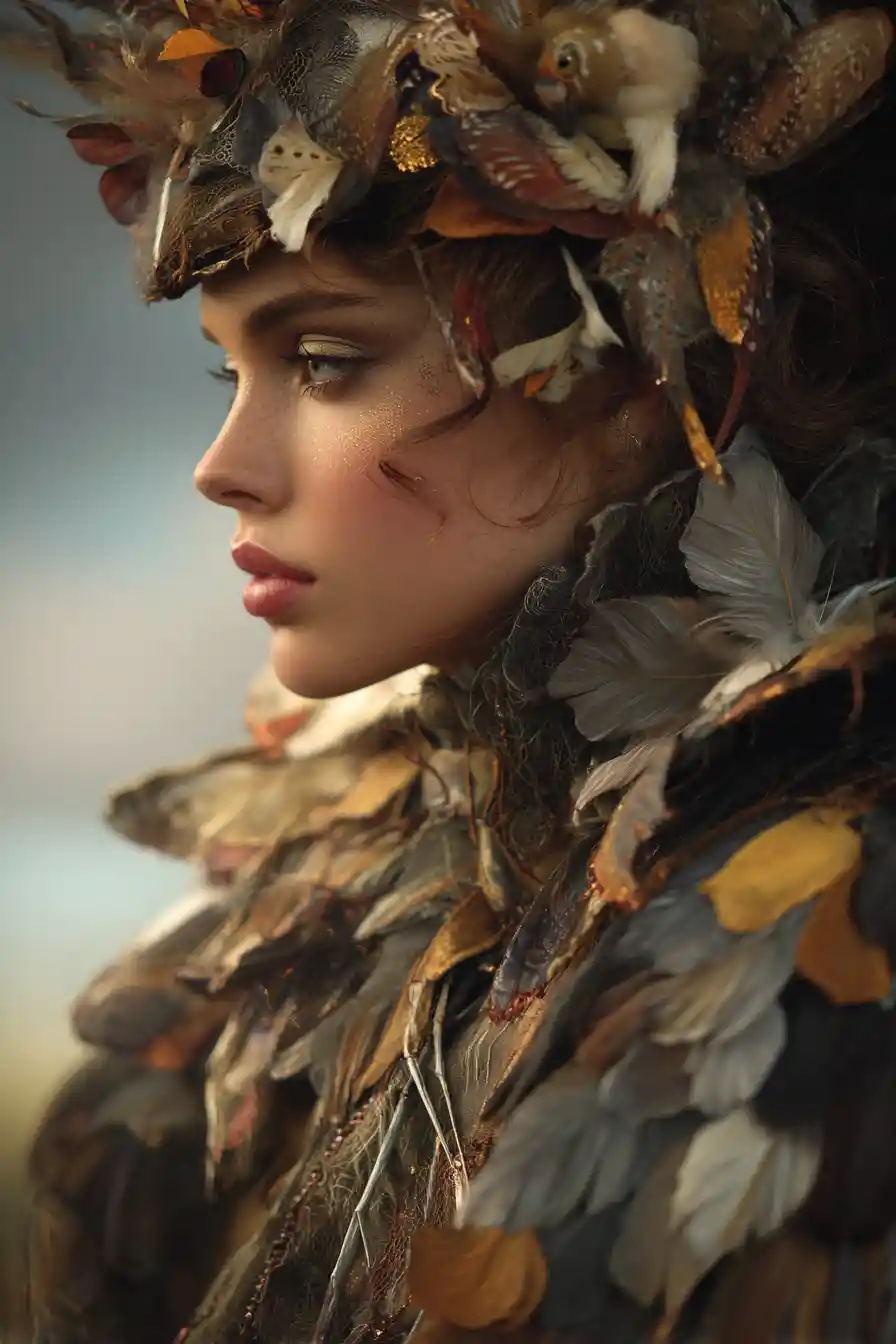 Fantasy fashion woman in a surreal land of milk and honey