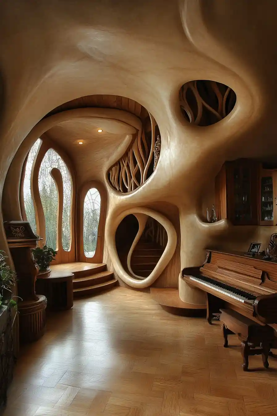 Magical fractal home in a whimsical dream world of music