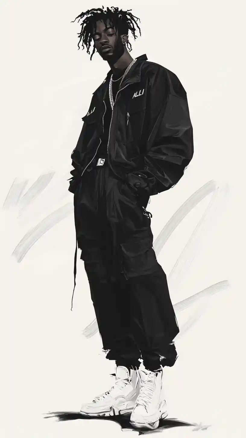 Man posing with confident street fashion attitude