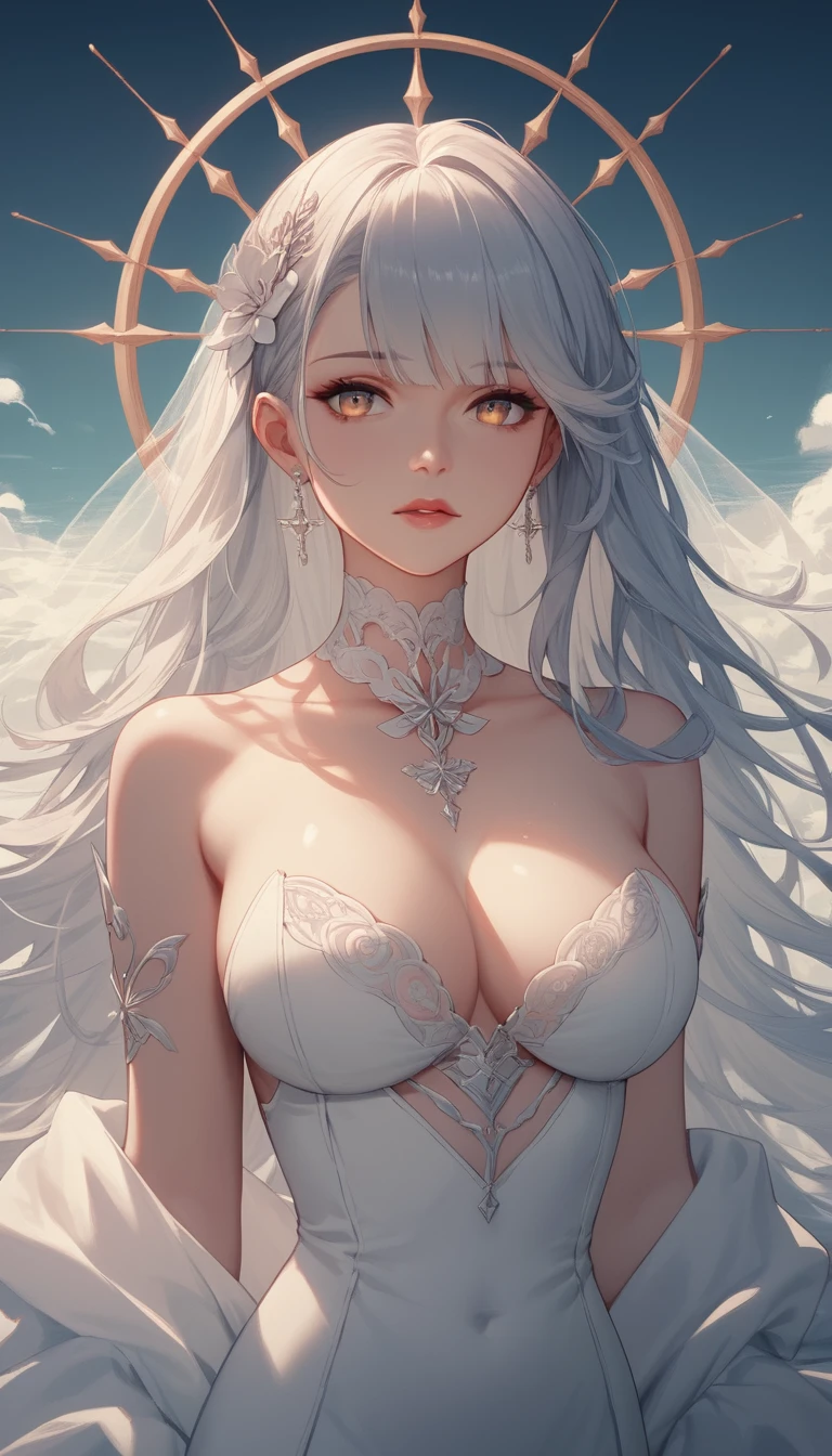 Elegant warship silhouette on a dreamy serene ocean