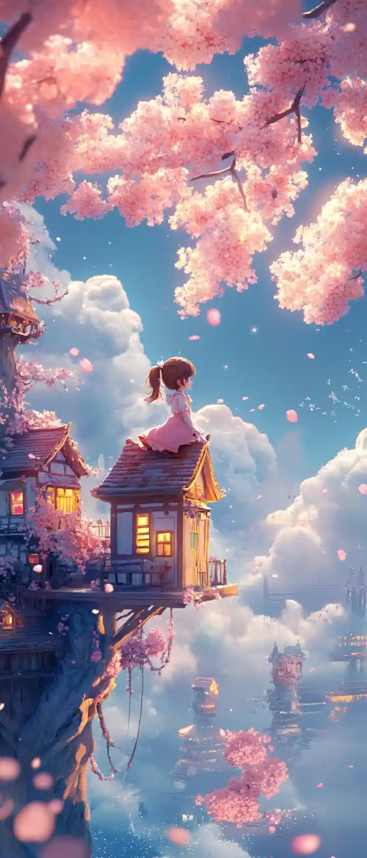 Cute anime illustration with bright pastel artistic charm