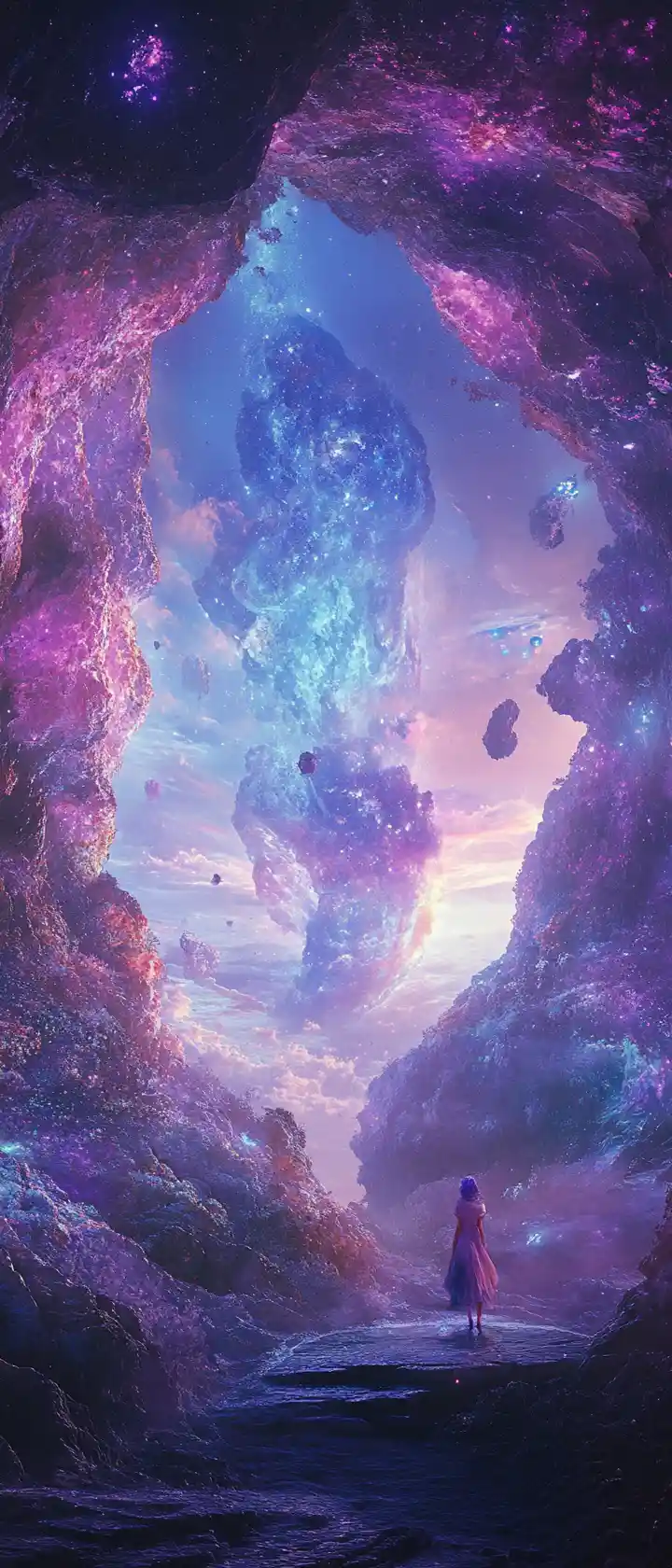 Surreal colorful dreamscape filled with artistic abstract forms