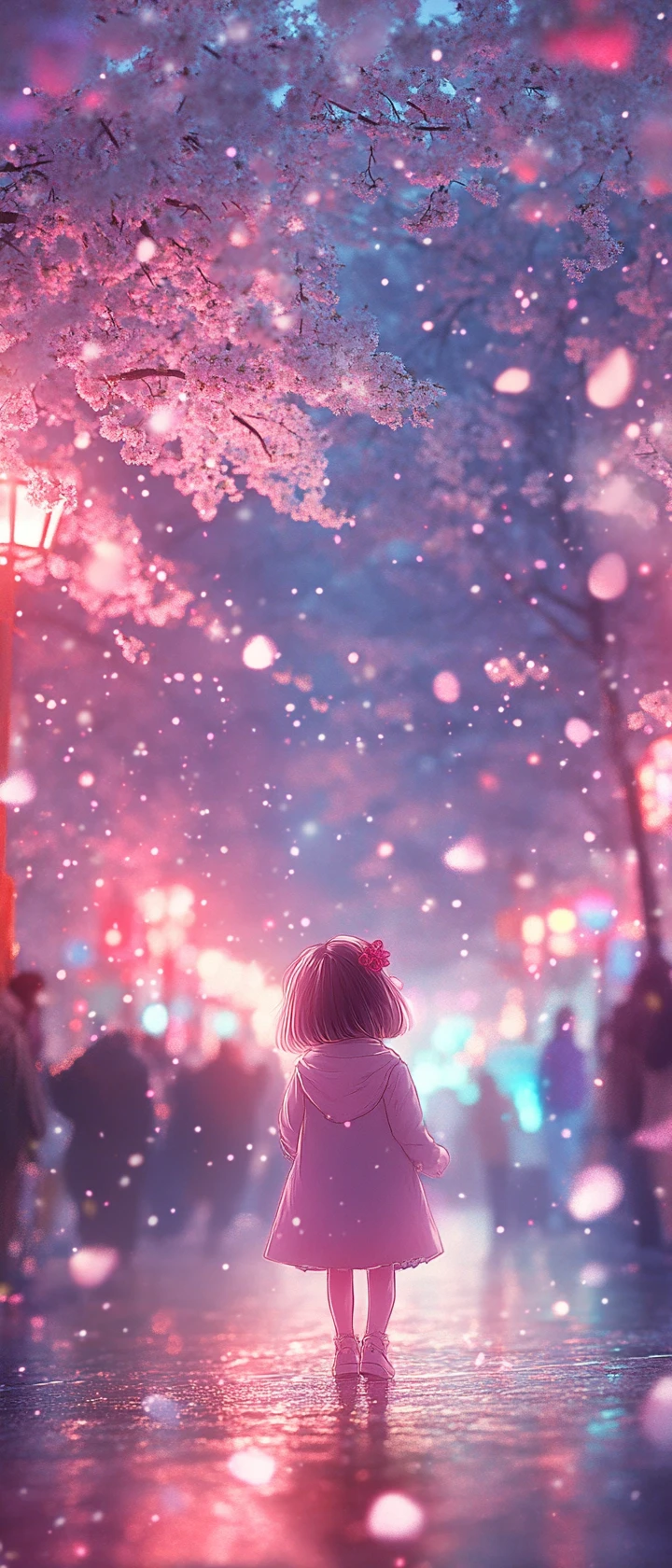 Cute anime illustration in bright fresh pastel colors