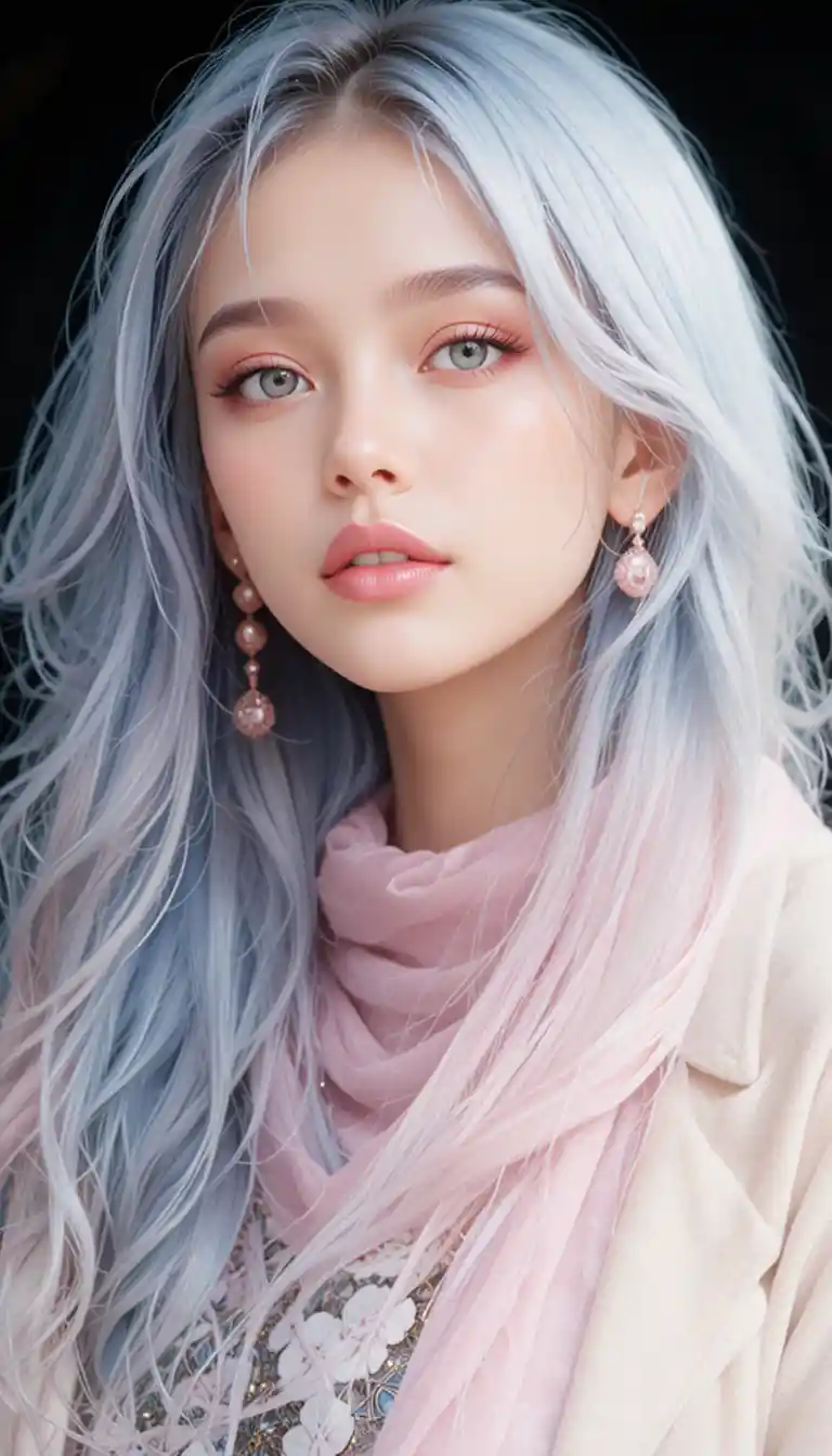 Portrait of a girl speaking with synchronized lip movement