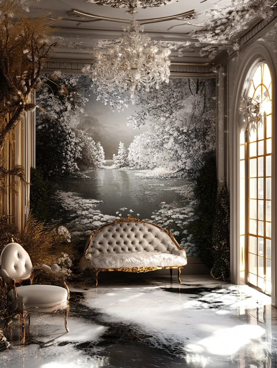 Surreal luxury interior design inspired by iconic Chanel branding