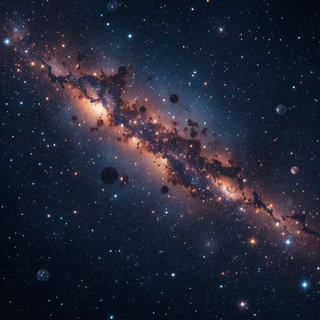 充滿發光星辰、星系與星雲的廣闊宇宙