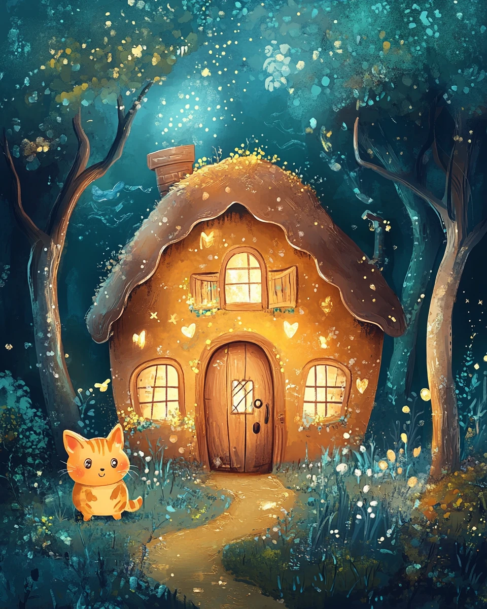 Whimsical anime illustration of a cute character in pastel colors