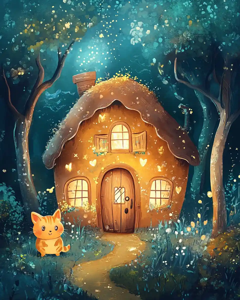 Whimsical anime illustration of a cute character in pastel colors
