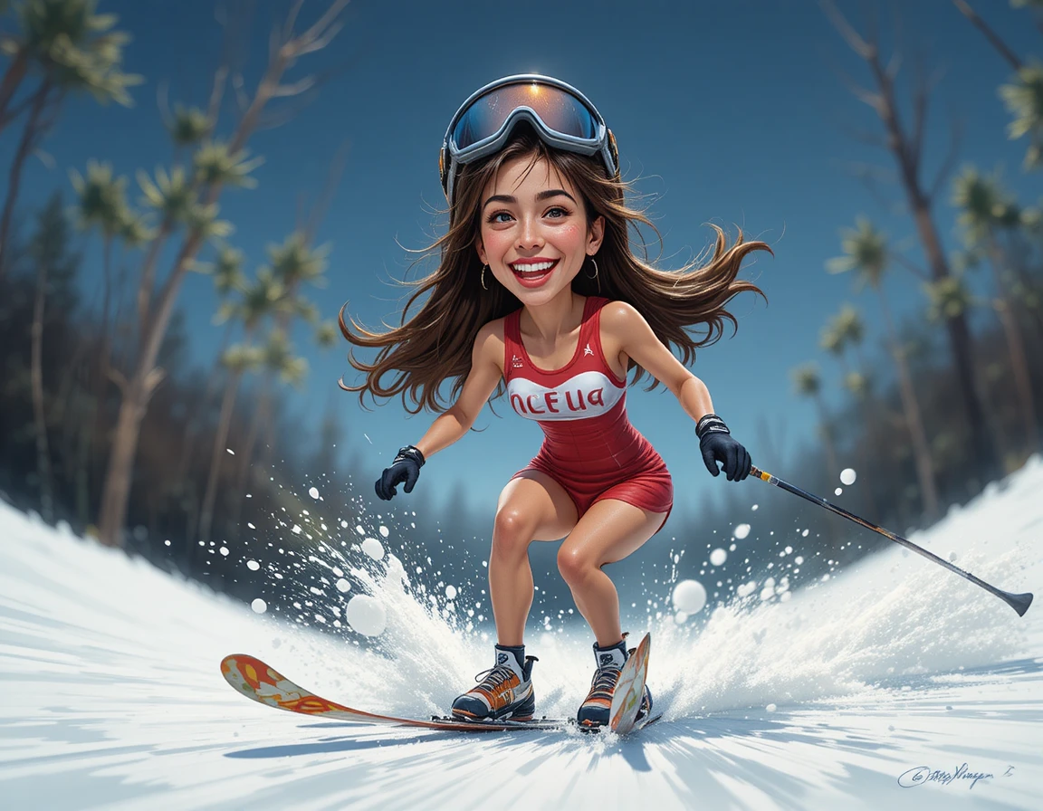 Woman enjoying a water skiing session on the open water
